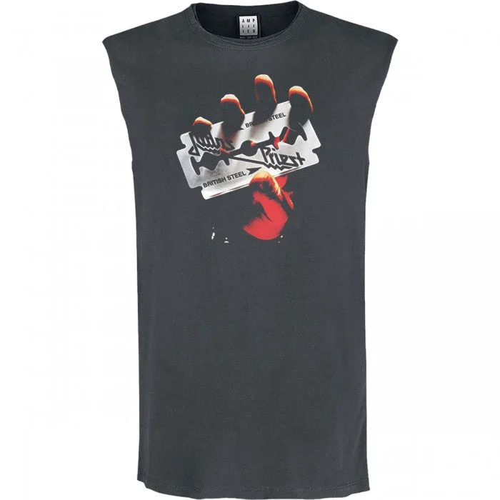 Amplified Unisex Adult British Steel Judas Priest Tank Top cotton tank top