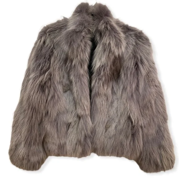 Dyed Coyote Fur Jacket (Medium) Zippered Jacket Buttoned Jacket Snapped Jacket