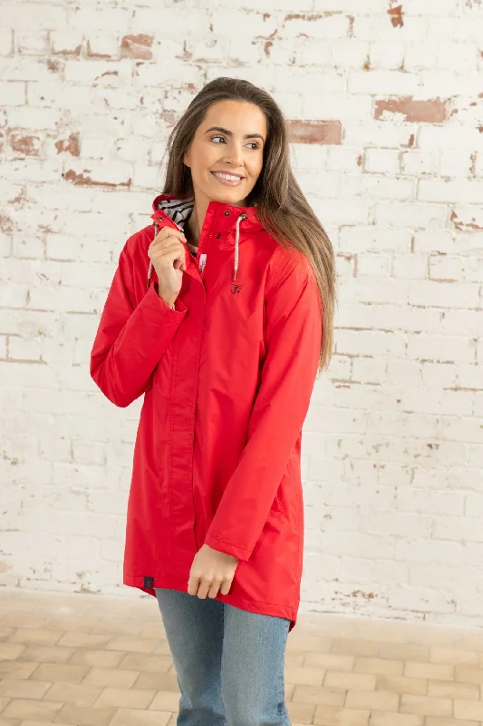 Long Beachcomber Jacket - Poppy Ribbed Jacket Pleated Jacket Ruffled Jacket