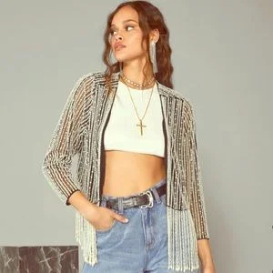 NastyGal x Cara Delevingne Jacket Satin Jacket Silk Jacket Chiffon Jacket