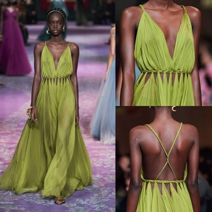 Sexy Green Deep V Neck Chiffon Party Dress,A Line Backless Prom Evening Gown cc2908 empire Waist empire Sexy Green Deep V Neck Chiffon Party Dress,A Line Backless Prom Evening Gown cc2908 empire Waist empire