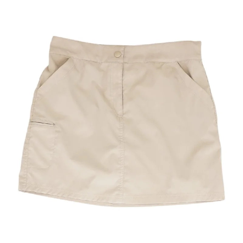 Khaki Solid Mini Skirt denim skirt trendy