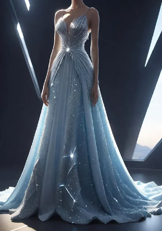 Glitter Blue Straps Sequins Beaded Prom Dress,Long Party Dress Evening Gown cc2782 Tunics Occasion special Glitter Blue Straps Sequins Beaded Prom Dress,Long Party Dress Evening Gown cc2782 Tunics Occasion special