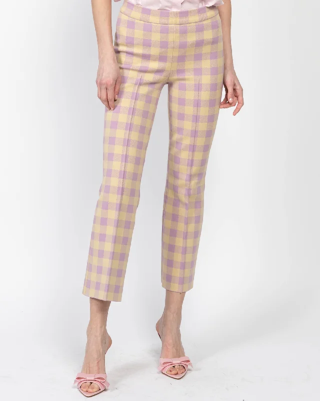 Gingham Kick Pants Fashionable Sporty Pants