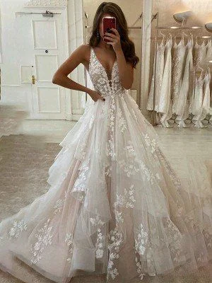 Ball Gown Long Sleeves Tulle V-neck Court Train Party Dresses C1174 Tunics Fleece cozy Ball Gown Long Sleeves Tulle V-neck Court Train Party Dresses C1174 Tunics Fleece cozy