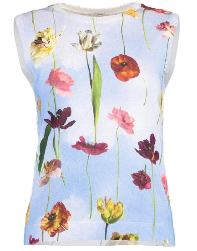 Mixed Floral Sky Printed Tank slim fit tank