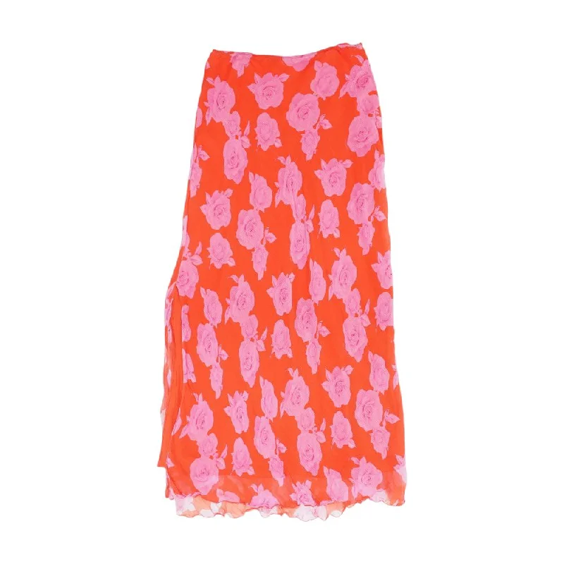 Red Floral Maxi Skirt lightweight skirt design