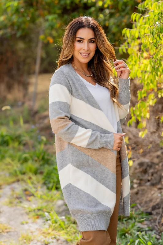 Chevron Tunic Cardigan Nylon Fabric Polyester Fabric Spandex Fabric