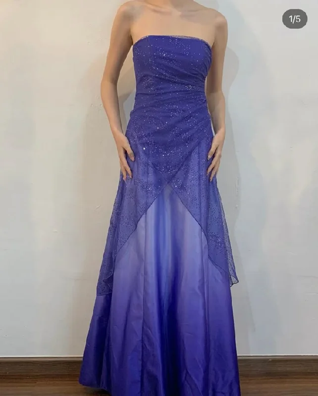 Purple Strapless A-Line Satin Ombre Long Prom Dress Vintage Party Dress, DP4834 sweetheart Neckline Romantic Purple Strapless A-Line Satin Ombre Long Prom Dress Vintage Party Dress, DP4834 sweetheart Neckline Romantic