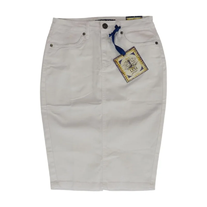 White Solid Midi Skirt cotton skirt soft