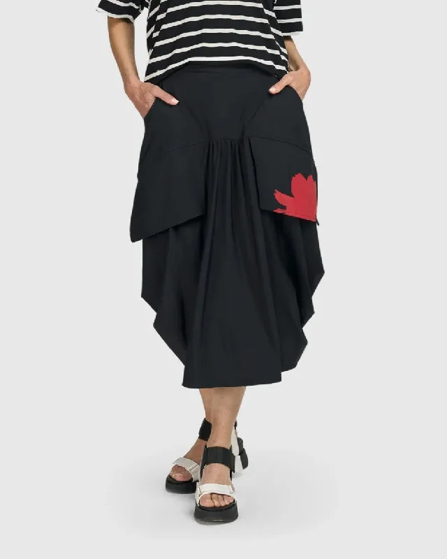 Tekbika Gotta Have Art Skirt, Flower satin skirt smooth