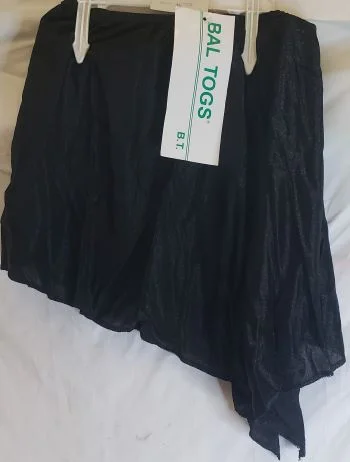 Brigida -- Women's Diagonal Pull-On Skirt -- Black corduroy skirt cozy