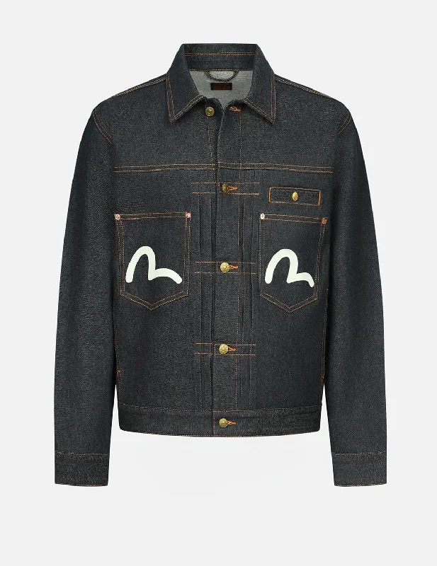 Seagull Print Relax Fit Denim Jacket Faux Fur Fabric Real Fur Fabric Shearling Fabric Seagull Print Relax Fit Denim Jacket Faux Fur Fabric Real Fur Fabric Shearling Fabric