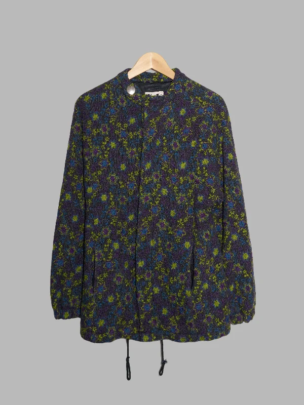 Dirk Bikkembergs winter 1996 grey wool knit floral embroidered jacket Fleece Jacket Down Jacket Parka Dirk Bikkembergs winter 1996 grey wool knit floral embroidered jacket Fleece Jacket Down Jacket Parka