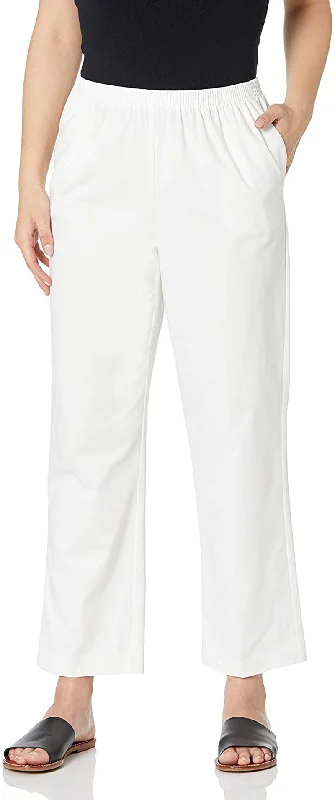Alfred Dunner All Around Elastic Waist Cotton Short Twill Pants Classic Stretch Pants