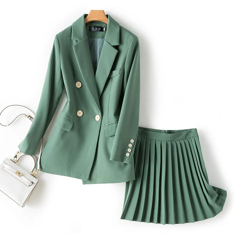 Autumn and winter office women's skirt suit two-piece suit Casual slim long lady jacket Elegant pleated skirt Print Jacket Jacquard Jacket Embroidered Jacket Autumn and winter office women's skirt suit two-piece suit Casual slim long lady jacket Elegant pleated skirt Print Jacket Jacquard Jacket Embroidered Jacket