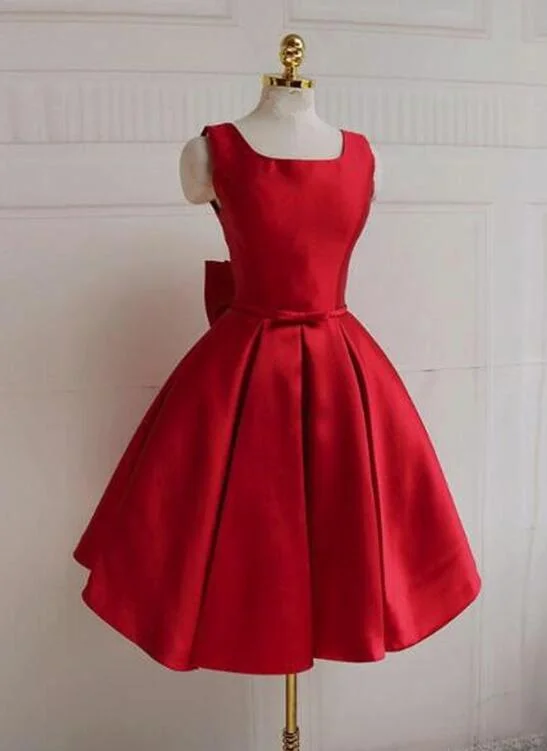 Lovely Round Neckline Red Homecoming Dress, Red Formal Dress, Red Party Dress Tunics Long Elegant Lovely Round Neckline Red Homecoming Dress, Red Formal Dress, Red Party Dress Tunics Long Elegant