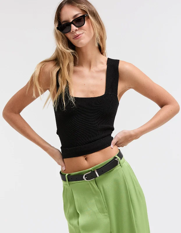 Jayne Knit Tank - Black playful tank top