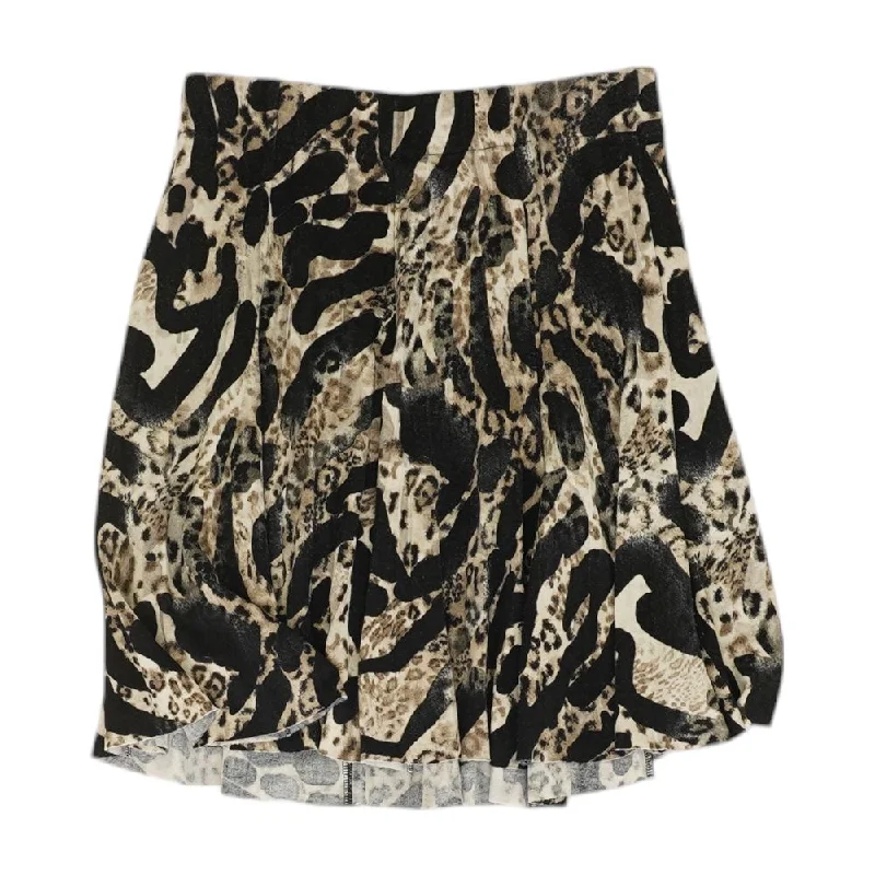 Multi Graphic Midi Skirt linen skirt natural