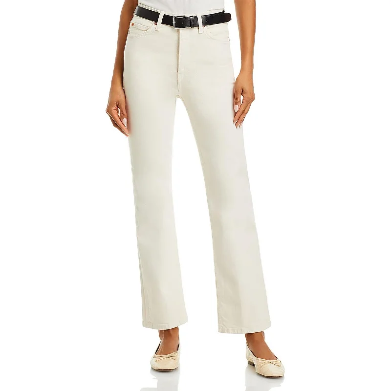 RE/DONE Womens 70s Crop Boot Pocket Denim Bootcut Pants Formal Linen Trousers