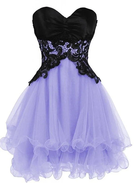 Lovely Lavender Short Prom Dresses , Lace Homecoming Dresses, Party Dresses Peplum Ruffle Cocktail Lovely Lavender Short Prom Dresses , Lace Homecoming Dresses, Party Dresses Peplum Ruffle Cocktail