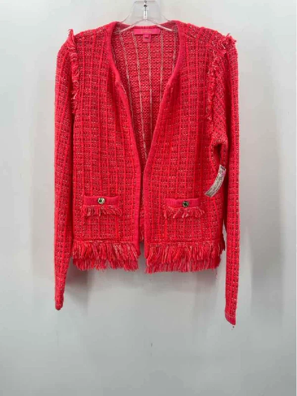 Pre-Owned Lilly Pulitzer Pink Size Medium Cardigan Sweater Fleece Fabric Down Fabric Feather Fabric Pre-Owned Lilly Pulitzer Pink Size Medium Cardigan Sweater Fleece Fabric Down Fabric Feather Fabric