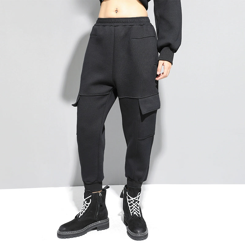 Thickened Workwear Tight Waist Casual Pants Relaxed Linen Pants