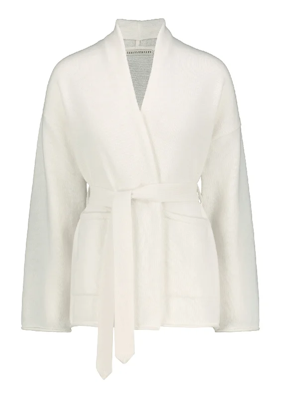 Iniö Merino Cardigan Swan Mesh Blend Leather Blend Suede Blend