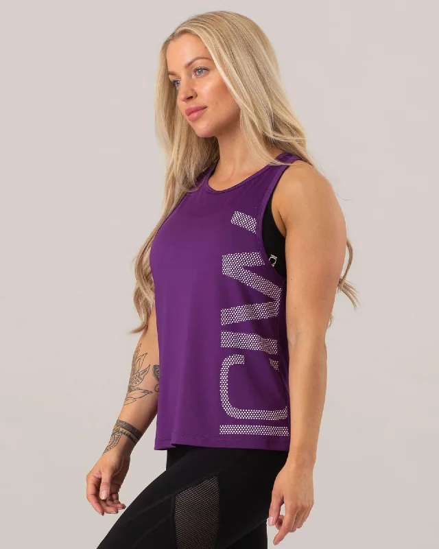 Loose Cut Tank Top Purple Wmn - XS flowy tank top