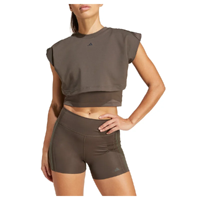 Power Boxy French Terry Crew Neck Athletic Tank Top silver tank top