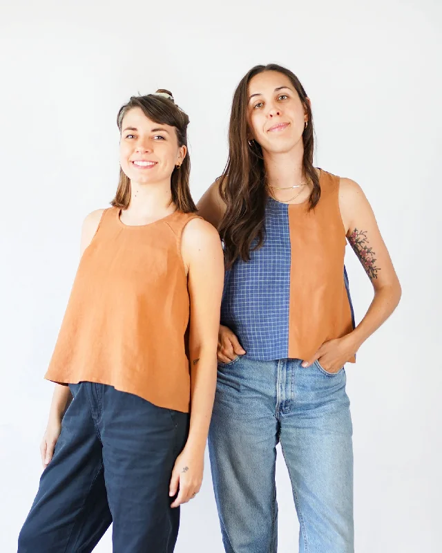 Matchy Matchy Peplum Split Tank strappy tank top
