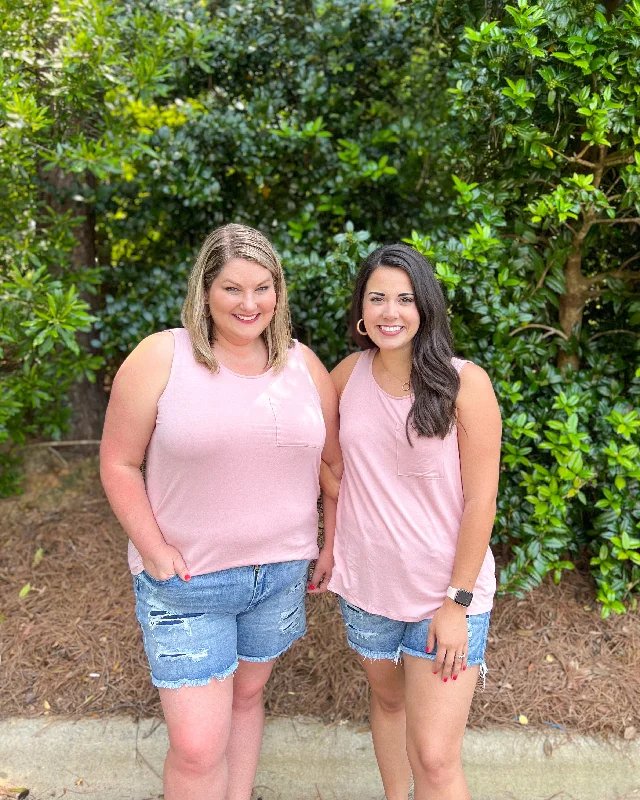 FINAL SALE Pocket Tank - Mauve yoga tank top