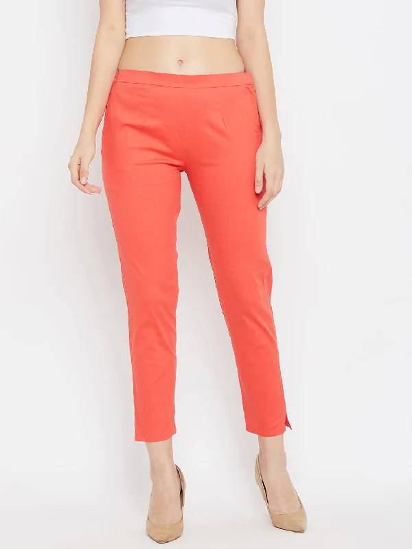 Women Peach Regular Fit Solid Pants Stylish Harem Pants