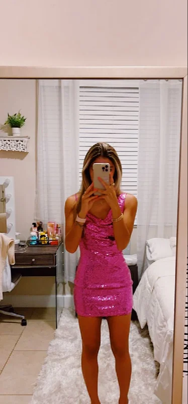 Sequins Fuchisa Short Homecoming Dress Birthday Party Dress c2923 Tunics Running lightweight Sequins Fuchisa Short Homecoming Dress Birthday Party Dress c2923 Tunics Running lightweight
