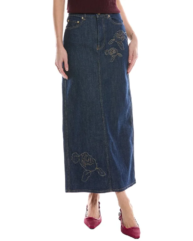 GANNI Denim Maxi Skirt a-line skirt cut