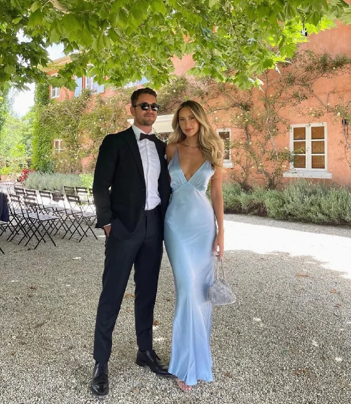 Light Blue Deep V Neck Long Party Dress Wedding Guest Dress,DP1285 Tunics Fashionable trendy Light Blue Deep V Neck Long Party Dress Wedding Guest Dress,DP1285 Tunics Fashionable trendy