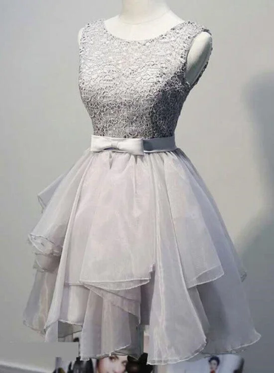 Organza Short Party Dress, Pretty Lace Short Homecoming Dress, Formal Dress Tunics Formal black