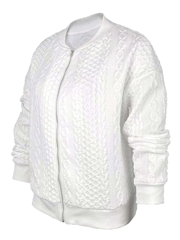 Autumn White Knit Jacket Jacket Blazer Coat