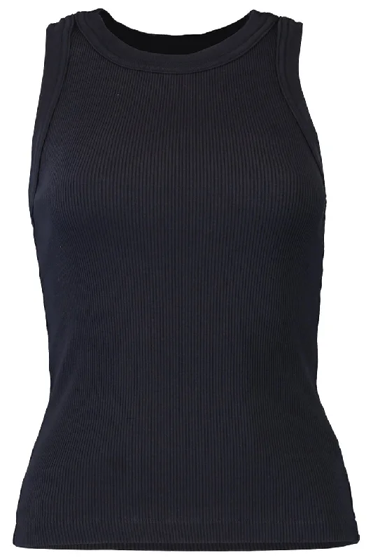 Isabel Rib Tank - Navy fitness tank top