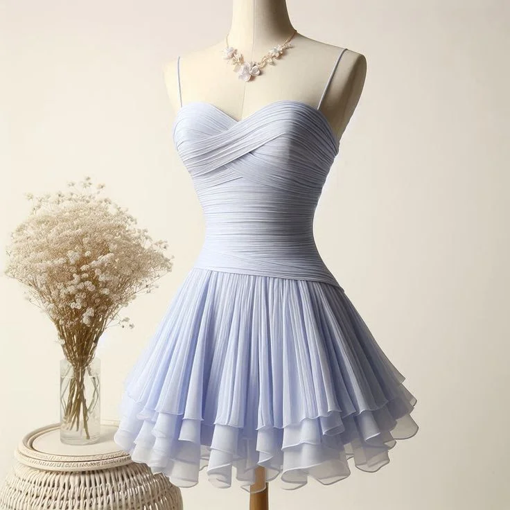 Light Lilac Straps A-Line Chiffon Short Party Dress Homecoming Dress, DP4821 Tunics stripes playful Light Lilac Straps A-Line Chiffon Short Party Dress Homecoming Dress, DP4821 Tunics stripes playful