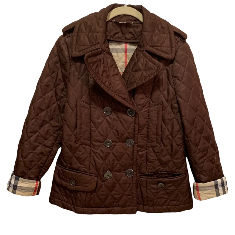 BURBERRY LONDON Women’s Brown Quilted Jacket Size: Large Notch Collar Jacket Peter Pan Collar Jacket Cowl Neck Jacket BURBERRY LONDON Women’s Brown Quilted Jacket Size: Large Notch Collar Jacket Peter Pan Collar Jacket Cowl Neck Jacket