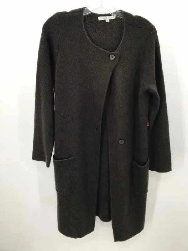 Pre-Owned CLEO Brown Size Medium P Long Cardigan Sweater Welt Pockets Slit Pockets Flap Pockets Pre-Owned CLEO Brown Size Medium P Long Cardigan Sweater Welt Pockets Slit Pockets Flap Pockets