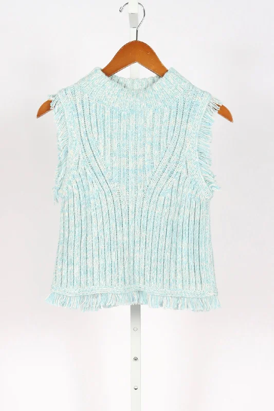 Bria Tank - Robin Egg Blue Tweed playful tank top
