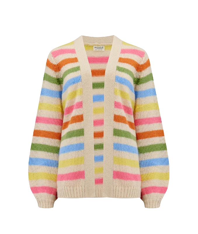 Yvette Cardigan - Multi Jersey Fabric Tulle Fabric Batik Fabric
