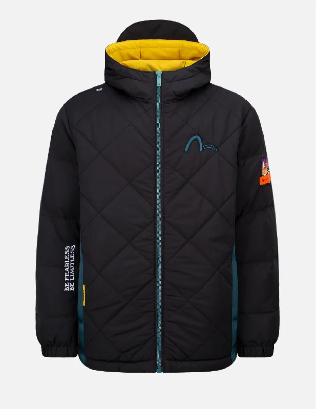 Contrast Webbing Strap Quilted Down Jacket Mesh Jacket Canvas Jacket Denim Jacket
