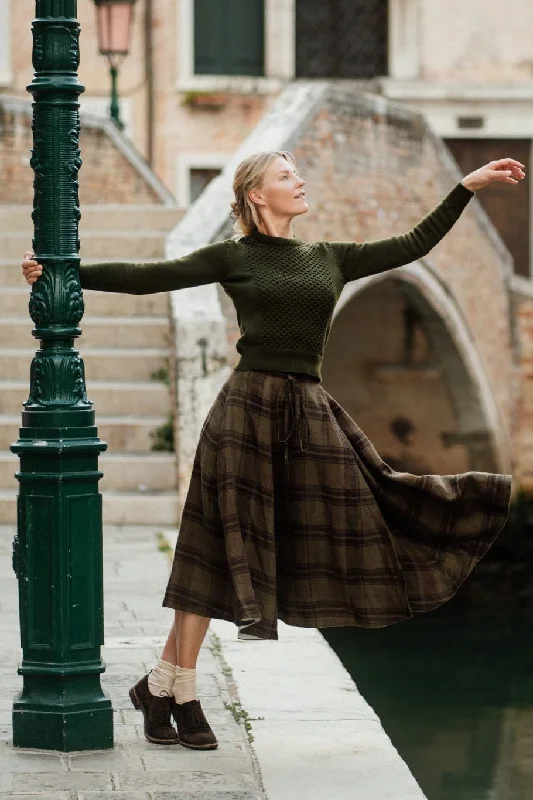 Wrap Skirt, Twill Linen leather skirt sleek
