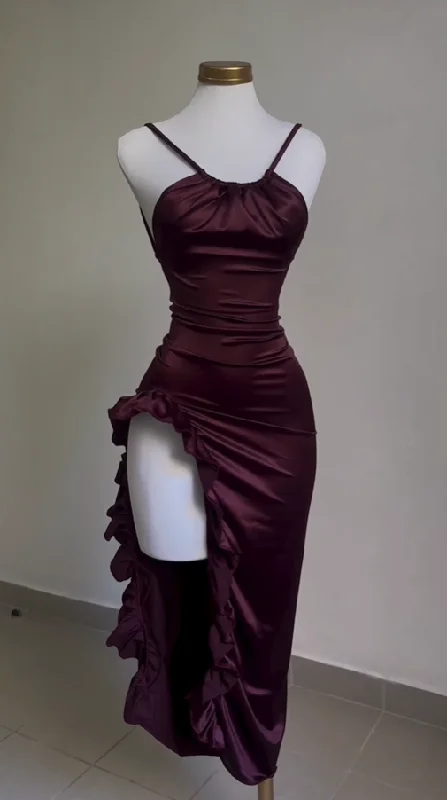 Vintage Backless Ruffle Asymmetrical Midi Length Party Dress, DP2563 Tunics Prom sequined Vintage Backless Ruffle Asymmetrical Midi Length Party Dress, DP2563 Tunics Prom sequined