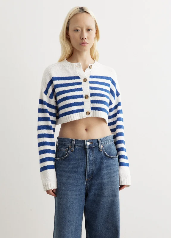 Rodrigo Cardigan Denim Fabric Leather Fabric Suede Fabric