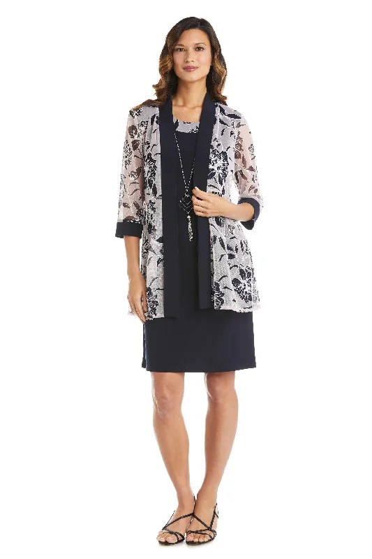 R&M Richards 7843 Short Piece Printed Jacket Dress Welt Pockets Slit Pockets Flap Pockets R&M Richards 7843 Short Piece Printed Jacket Dress Welt Pockets Slit Pockets Flap Pockets
