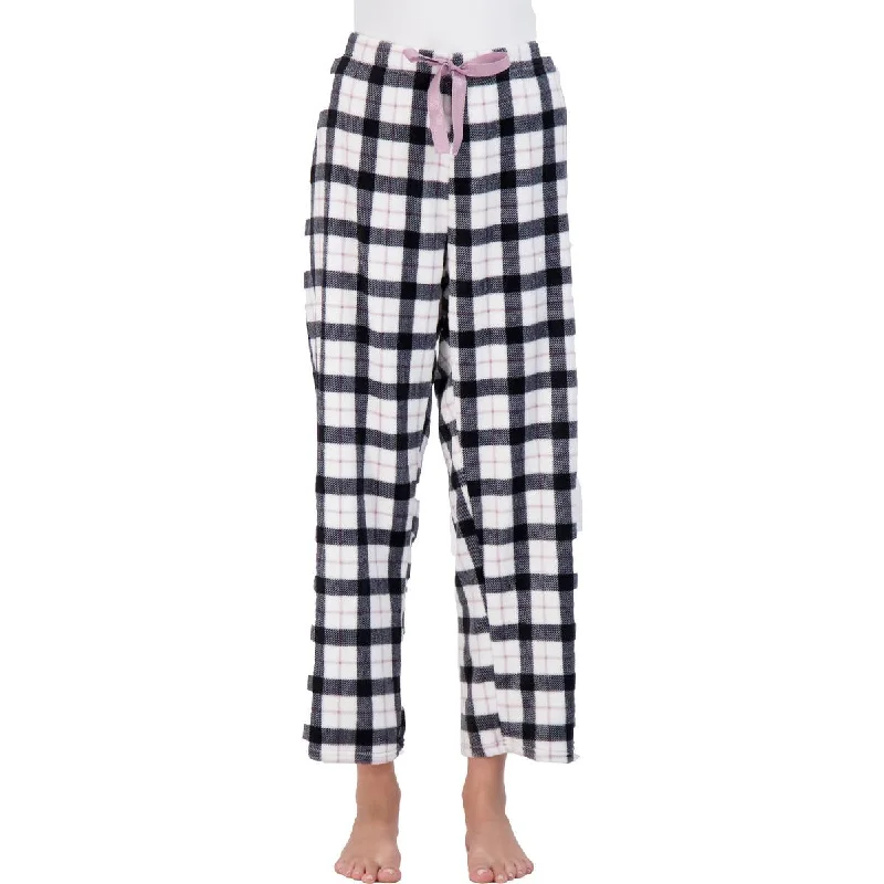 NYC Underground Women's Printed Plush Straight Leg Lounge Pants Modern Bootcut Pants
